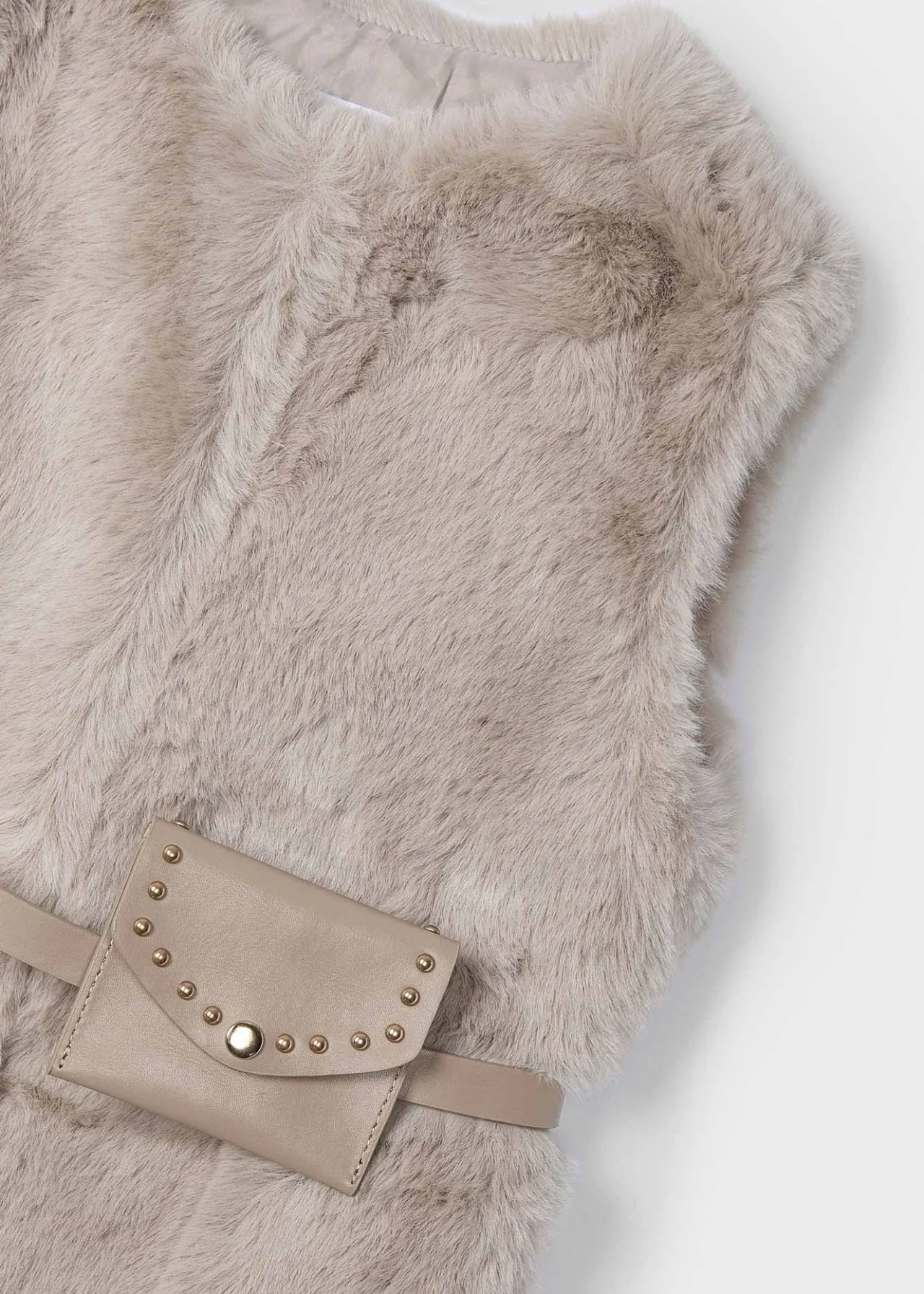 Gilet pellicciotto con cintura bambina^Mayoral Outlet
