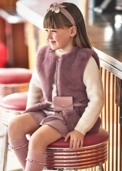Gilet pellicciotto con cintura bambina^Mayoral Discount