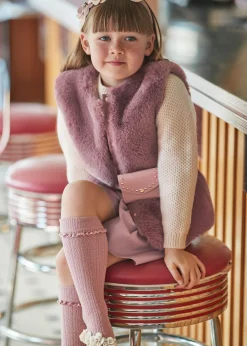 Gilet pellicciotto con cintura bambina^Mayoral Discount