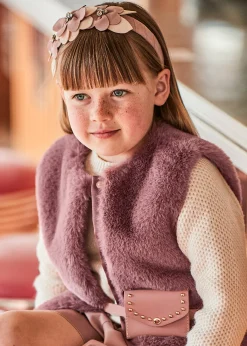 Gilet pellicciotto con cintura bambina^Mayoral Discount