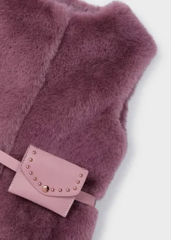 Gilet pellicciotto con cintura bambina^Mayoral Discount
