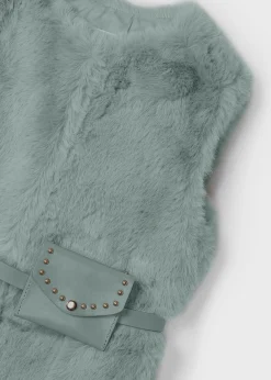 Gilet pellicciotto con cintura bambina^Mayoral Hot