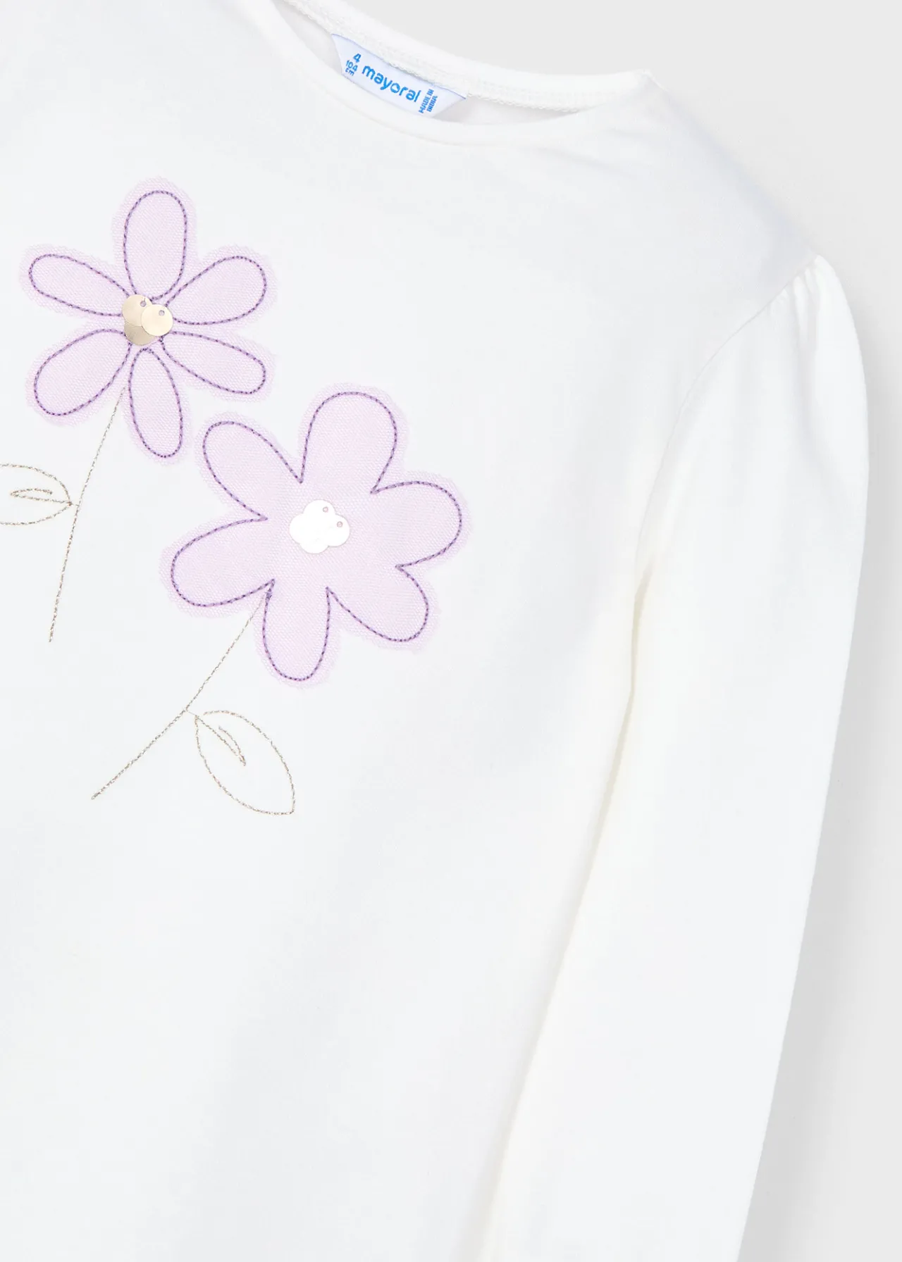 Maglietta applicazione fiori bambina^Mayoral Shop