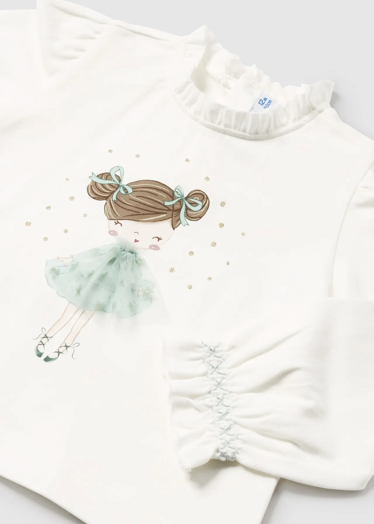 Maglietta elegante applicazione tulle neonata^Mayoral Store