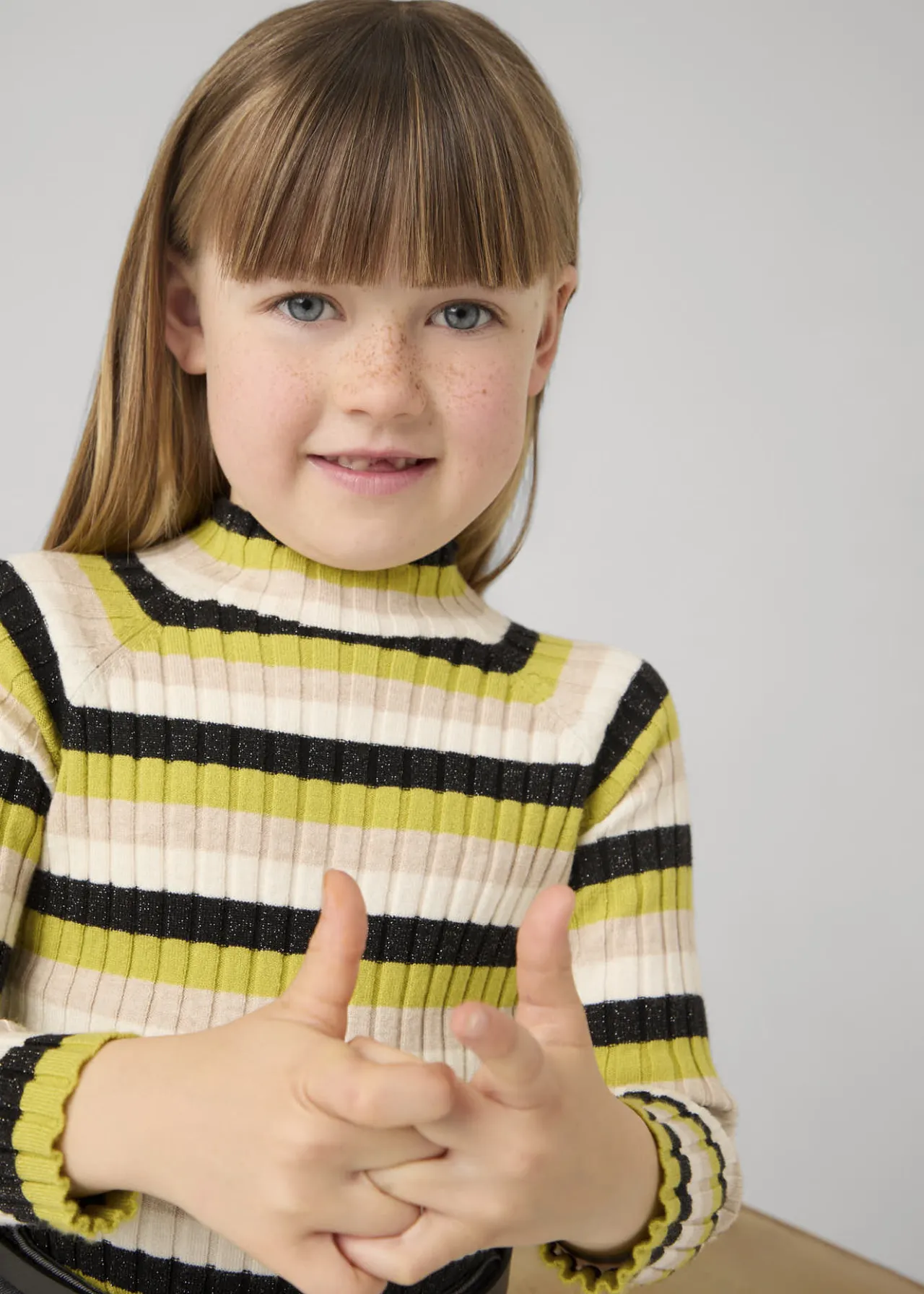 Maglietta lupetto costine bambina^Mayoral Best