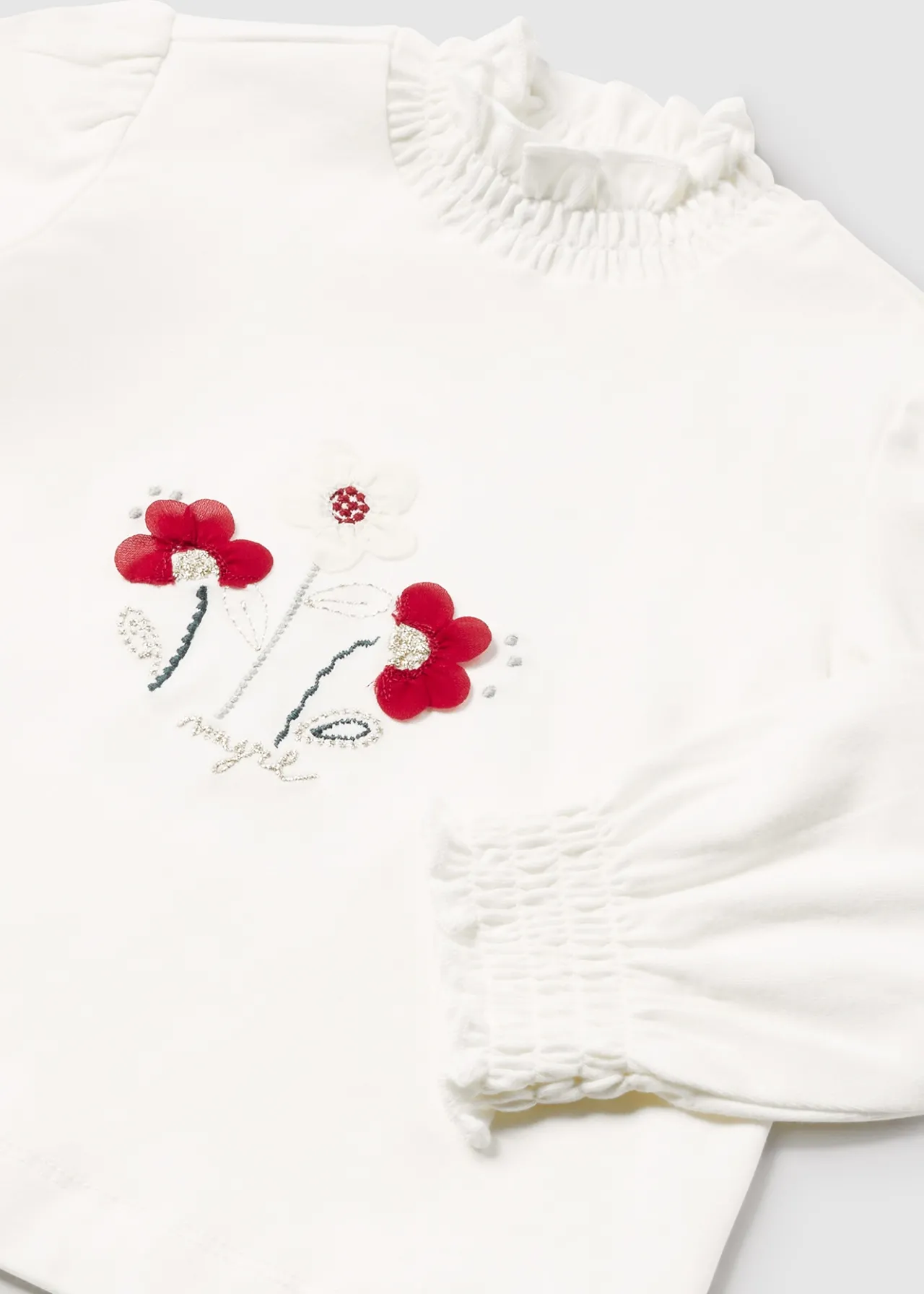 Maglietta lupetto fiori neonata^Mayoral Shop