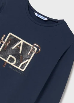 Maglietta scritta lustrini ragazza^Mayoral Store