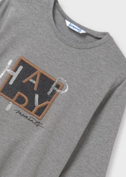 Maglietta scritta lustrini ragazza^Mayoral Store