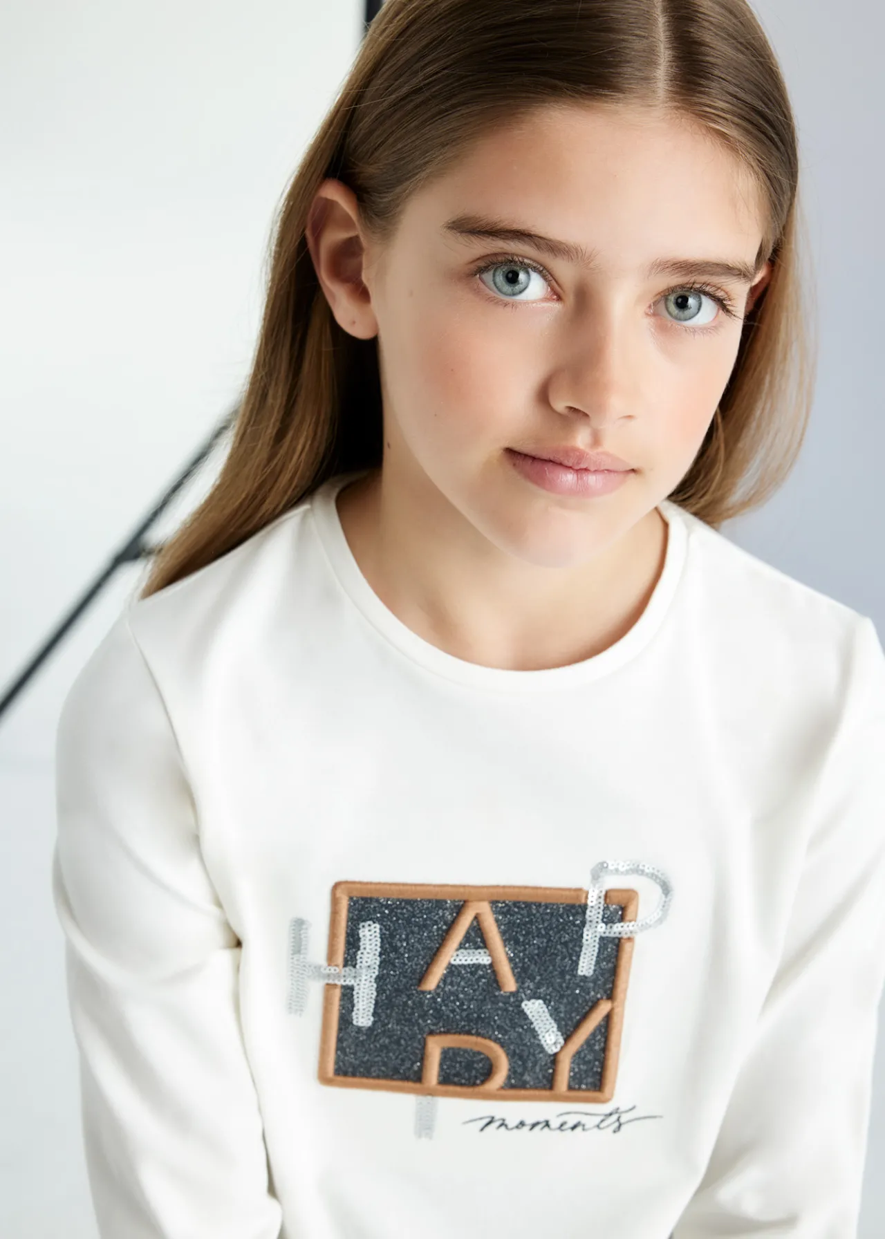 Maglietta scritta lustrini ragazza^Mayoral Shop
