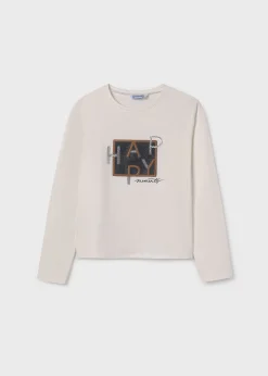 Maglietta scritta lustrini ragazza^Mayoral Shop