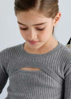 Maglione costine apertura ragazza^Mayoral Sale