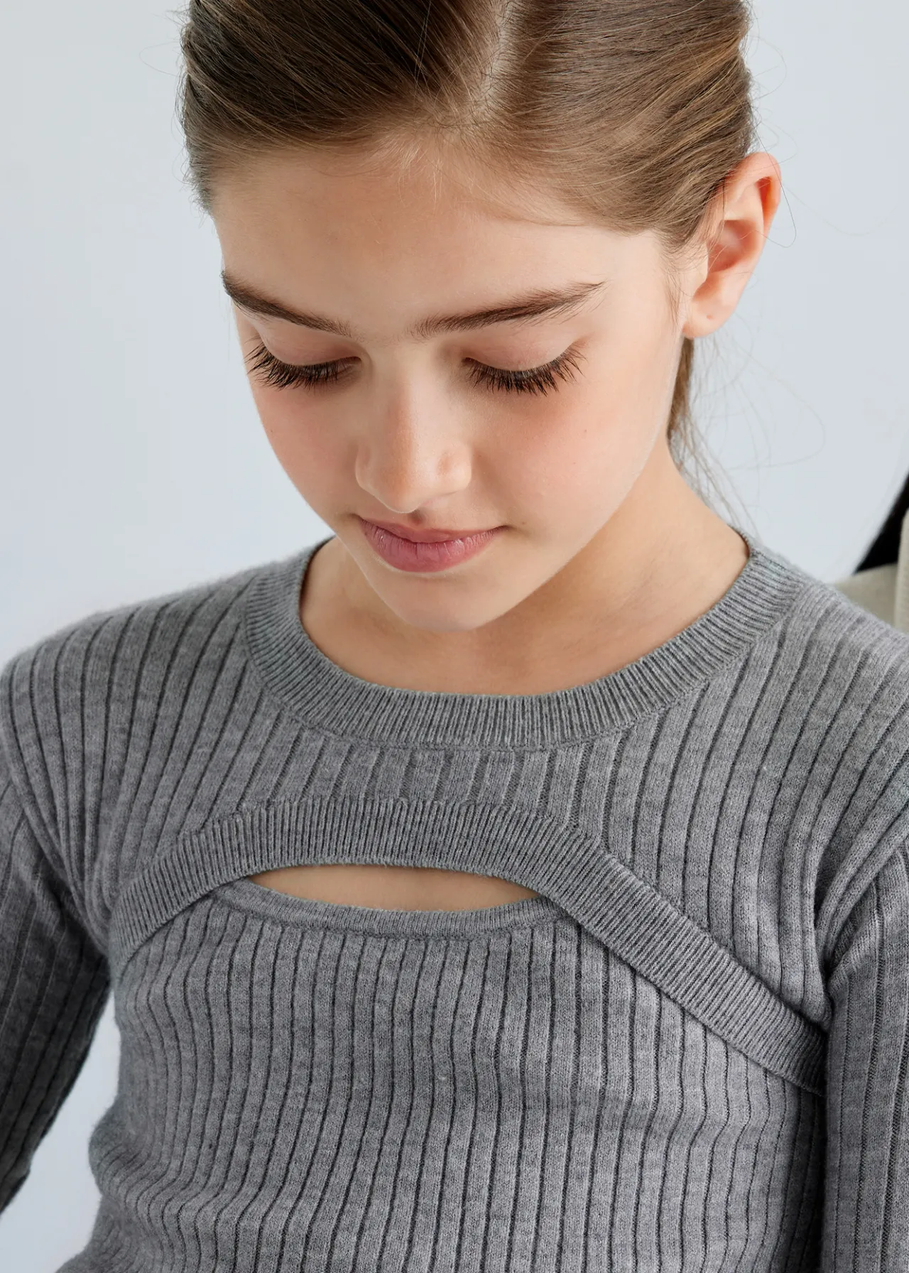 Maglione costine apertura ragazza^Mayoral Sale