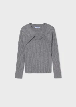 Maglione costine apertura ragazza^Mayoral Sale