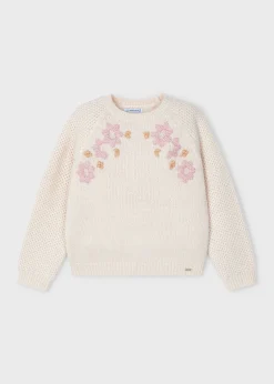Maglione fiori ricamati bambina^Mayoral Sale