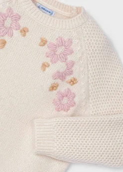 Maglione fiori ricamati bambina^Mayoral Sale