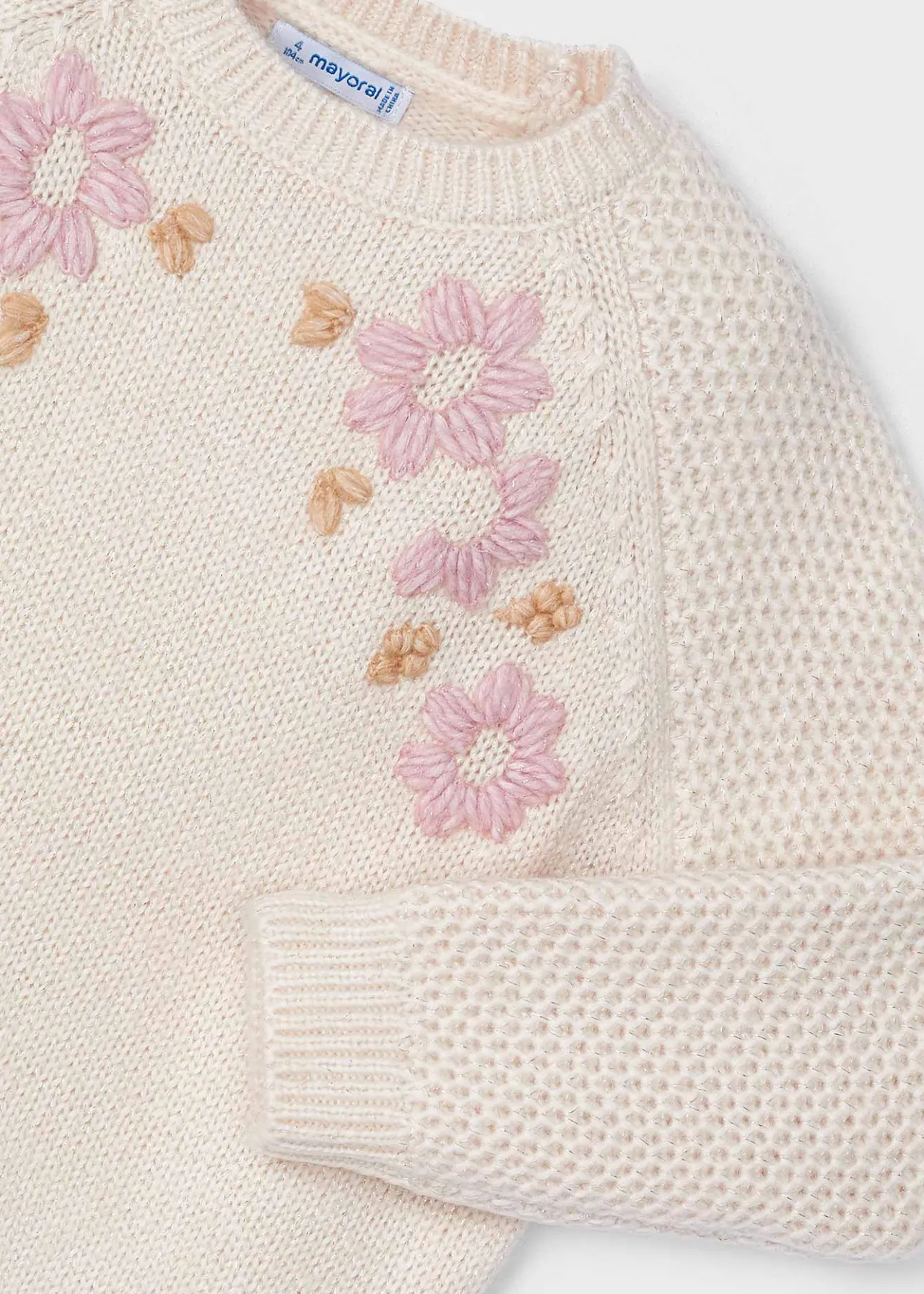 Maglione fiori ricamati bambina^Mayoral Sale