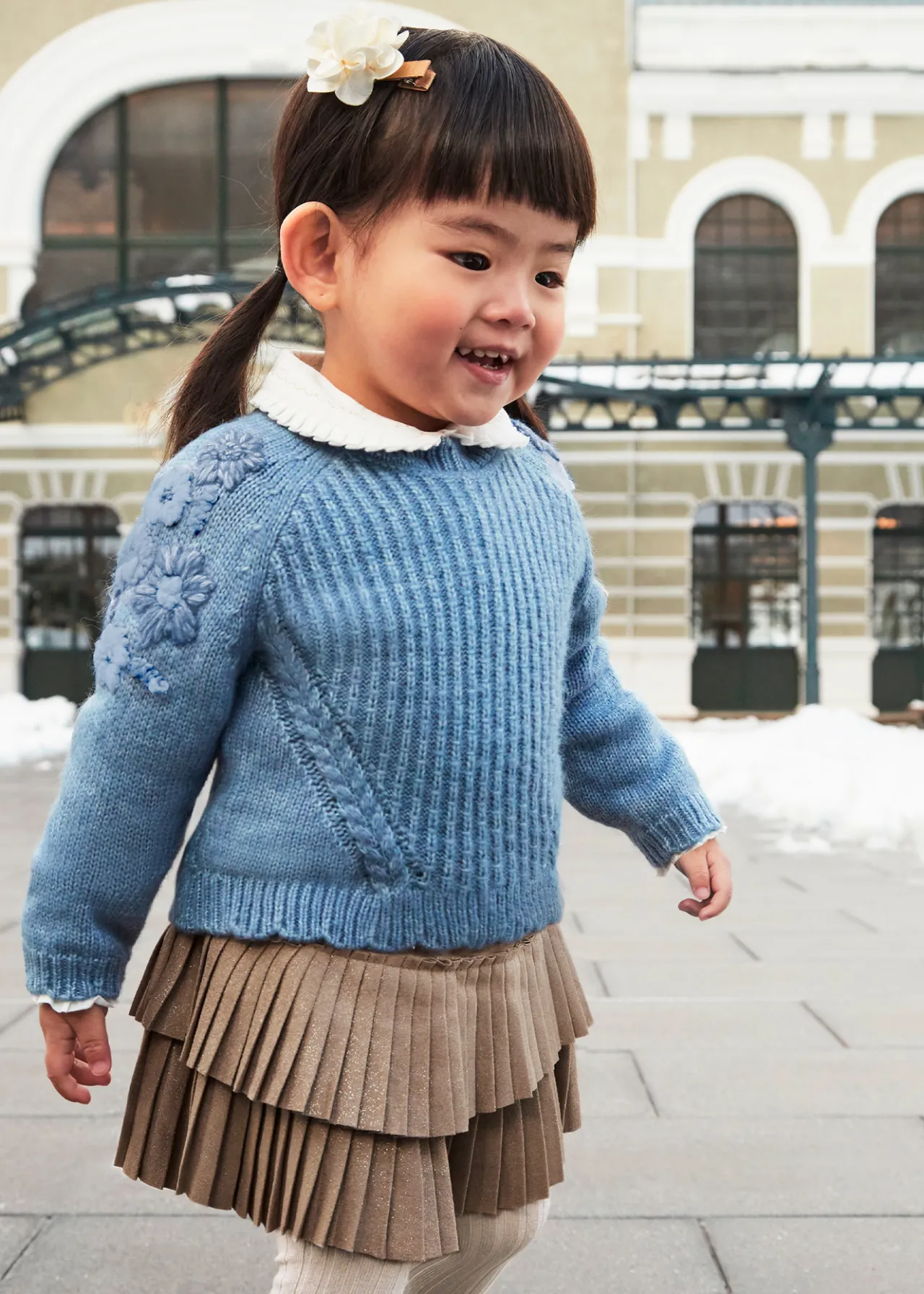 Maglione fiori ricami neonata^Mayoral Store