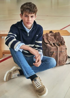 Maglione righe colletto cerniera ragazzo^Mayoral Fashion