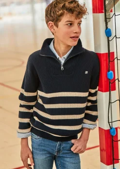 Maglione righe colletto cerniera ragazzo^Mayoral Fashion