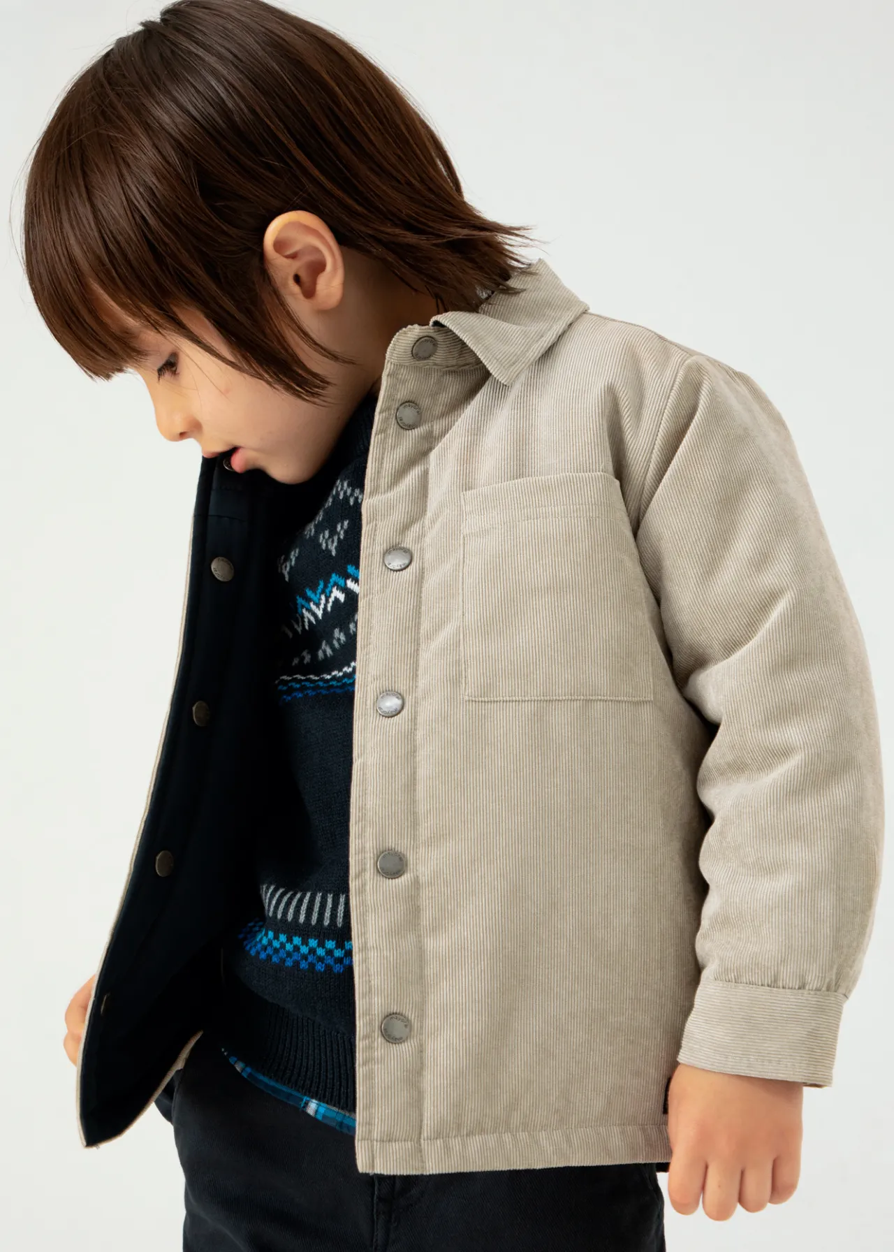 Overshirt reversibile velluto a costine bambino^Mayoral Flash Sale