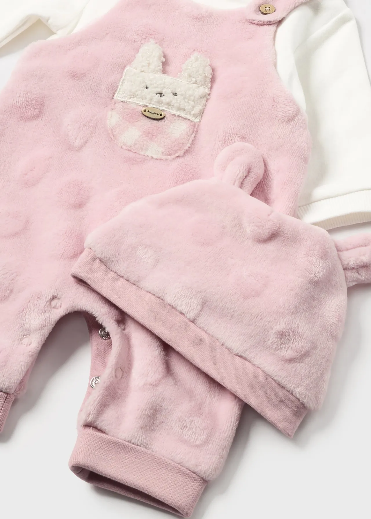 Pagliaccetto con cappellino orecchie neonata^Mayoral Best