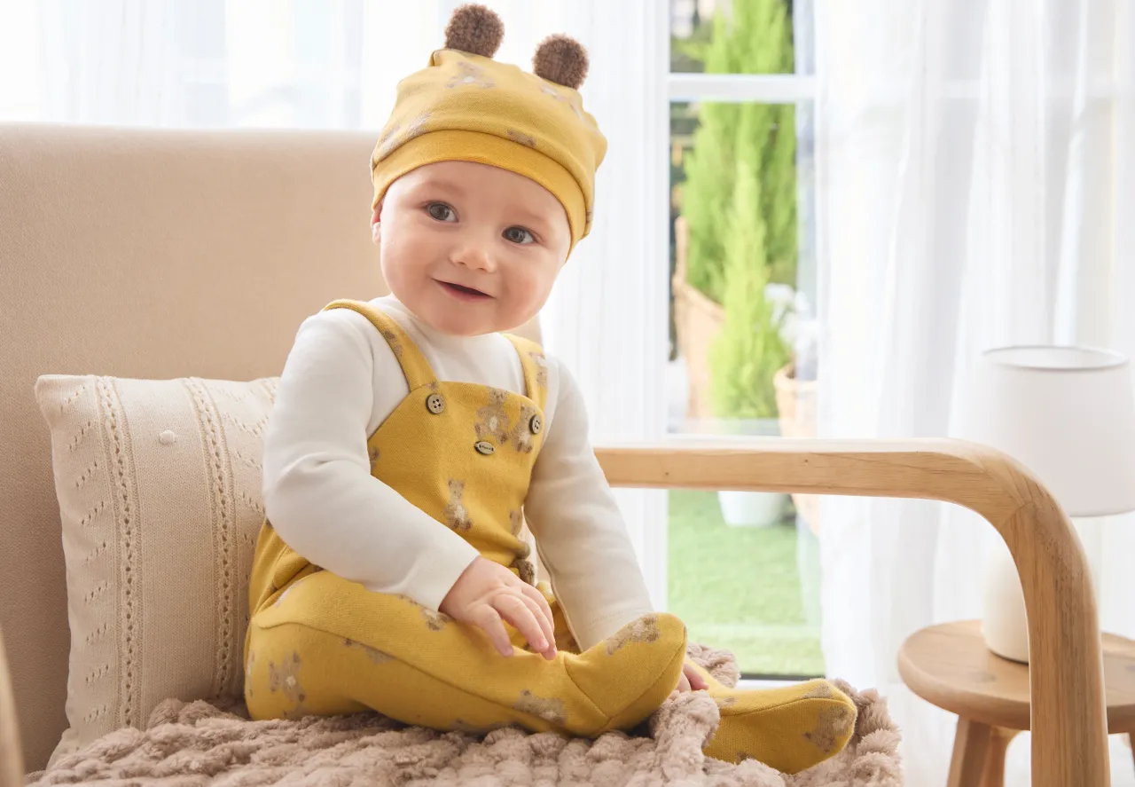 Pagliaccetto con cappello orecchie neonato^Mayoral New