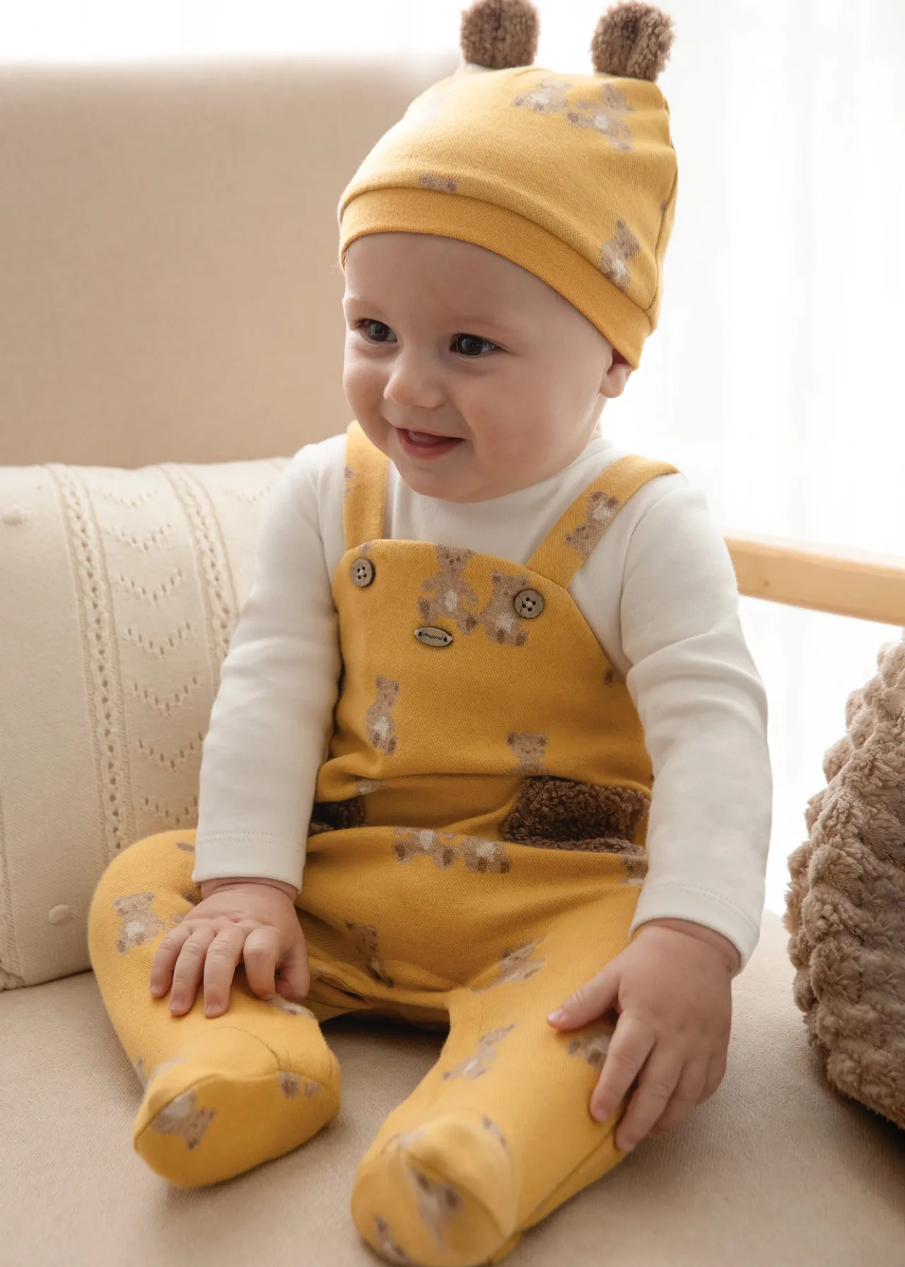 Pagliaccetto con cappello orecchie neonato^Mayoral New