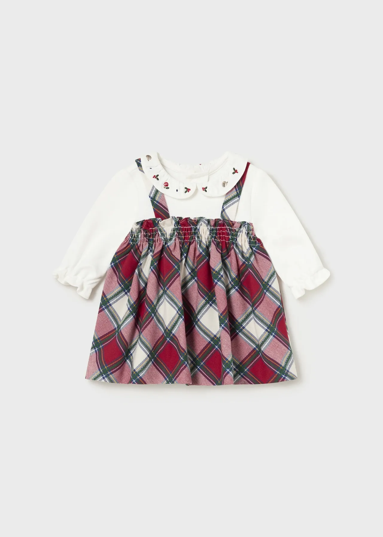 Pagliaccetto gonna quadri neonata^Mayoral Fashion