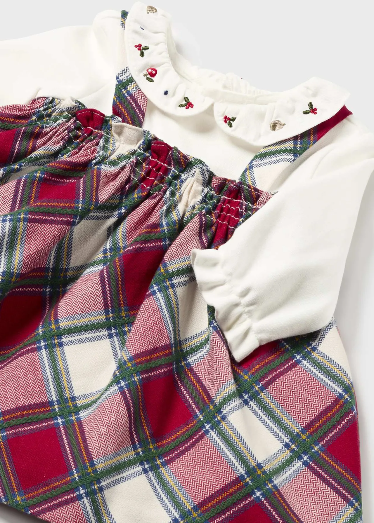 Pagliaccetto gonna quadri neonata^Mayoral Fashion