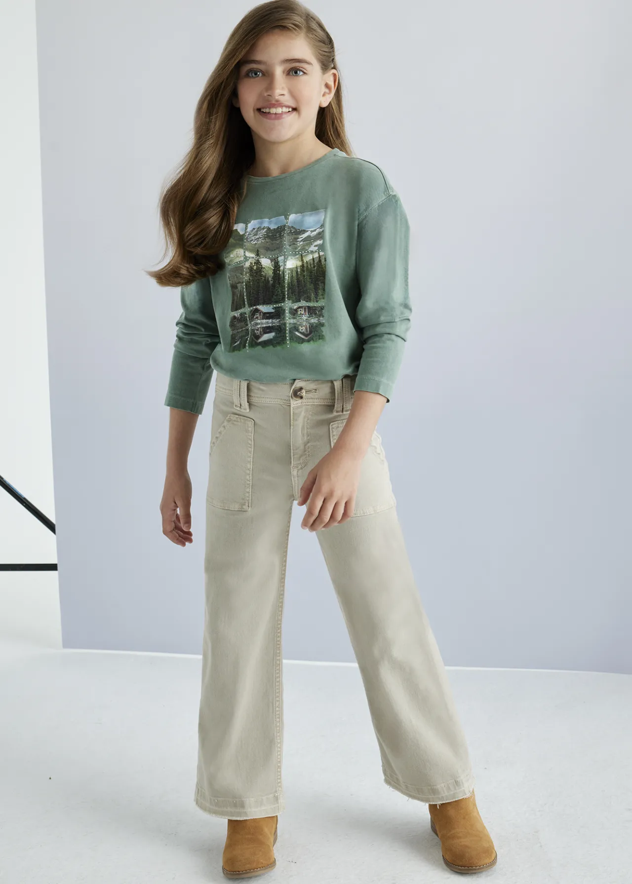 Pantalone twill a campana ragazza^Mayoral Clearance