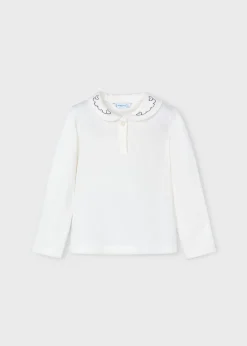 Polo colletto decorato bambina^Mayoral Fashion