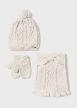 Set 3 pezzi sciarpa neonata^Mayoral Sale