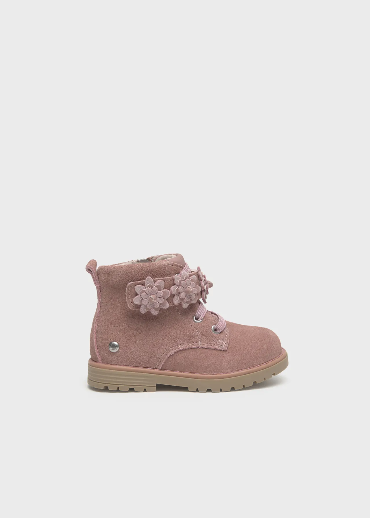 Stivaletti crosta di pelle fiori neonata^Mayoral Outlet