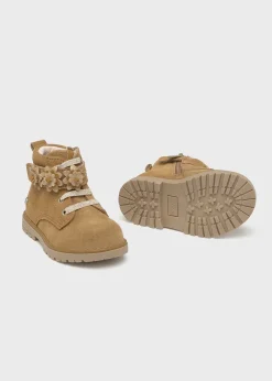 Stivaletti crosta di pelle fiori neonata^Mayoral Cheap