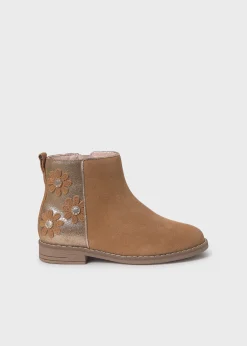Stivaletti fiori crosta di pelle bambina^Mayoral Flash Sale