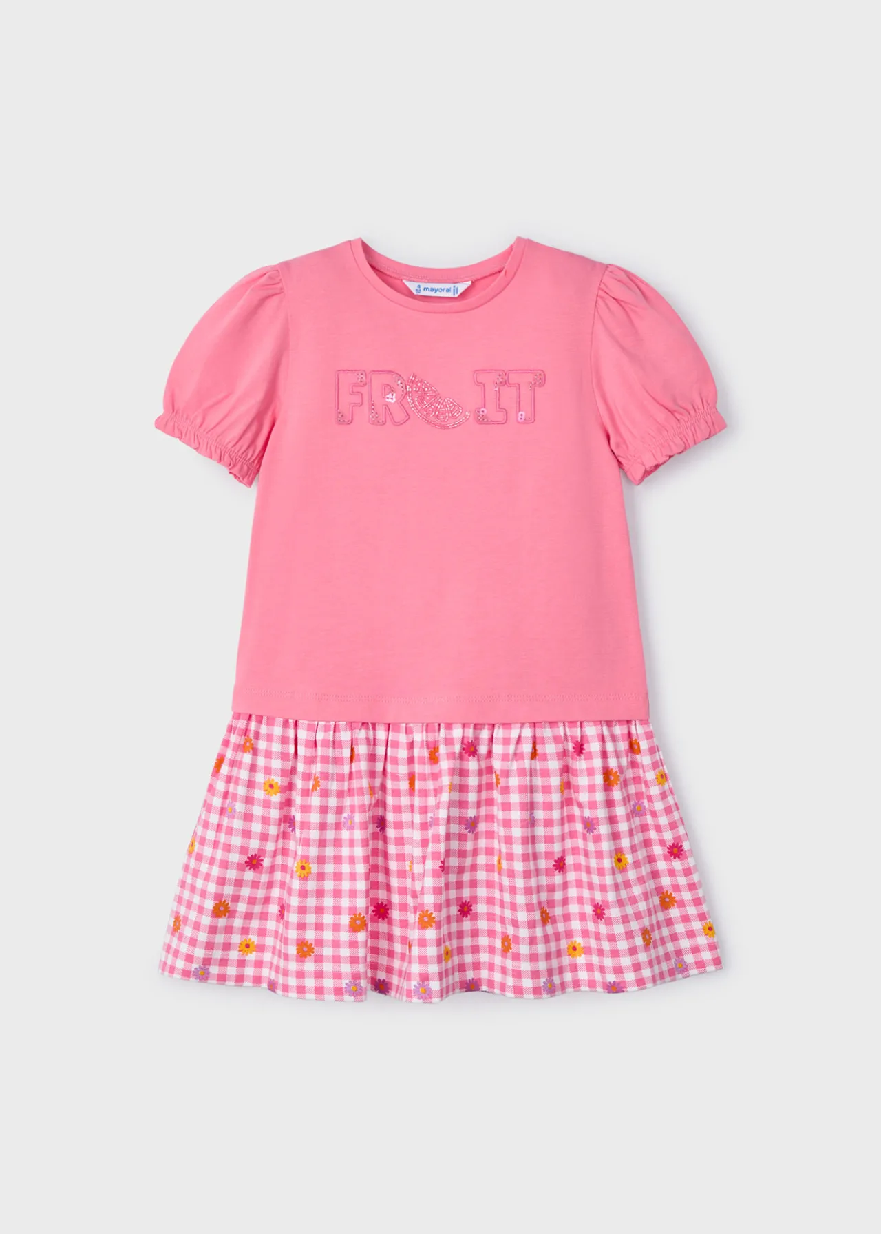 Vestito combined quadri vichy bambina^Mayoral Hot