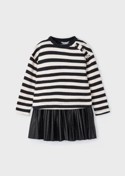 Vestito con felpa righe bambina^Mayoral Cheap