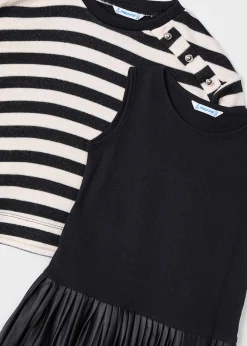 Vestito con felpa righe bambina^Mayoral Cheap