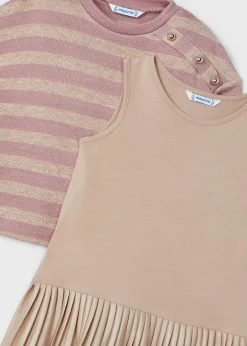 Vestito con felpa righe bambina^Mayoral Shop