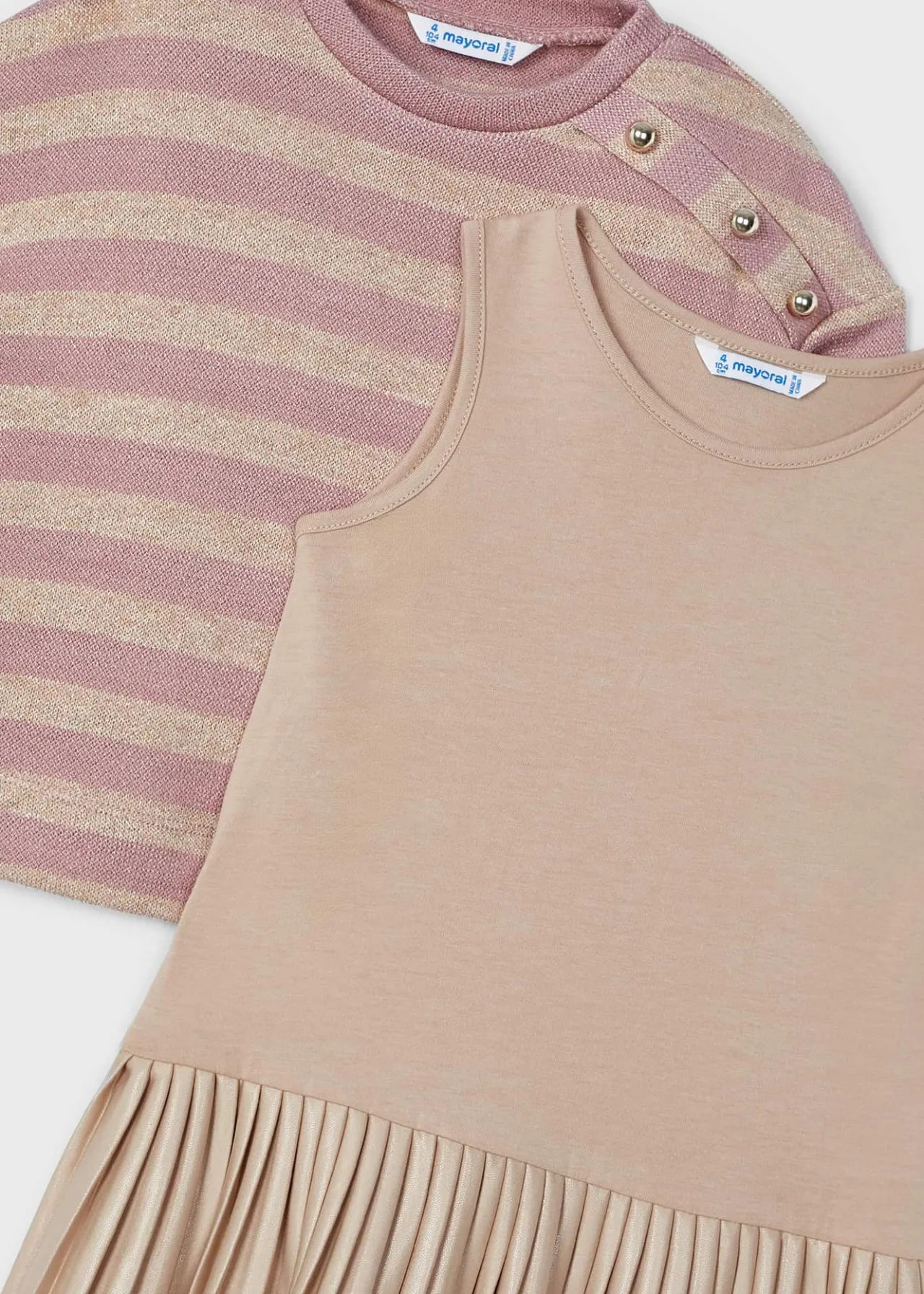 Vestito con felpa righe bambina^Mayoral Shop