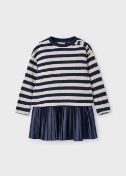 Vestito con felpa righe bambina^Mayoral Online