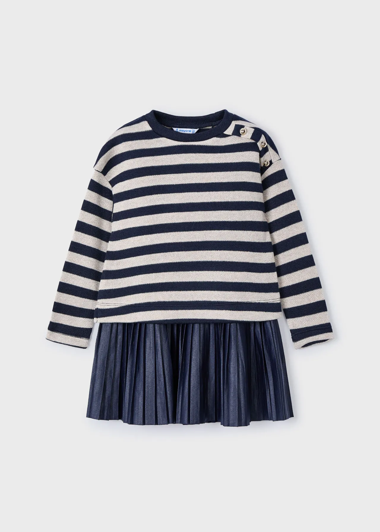 Vestito con felpa righe bambina^Mayoral Online