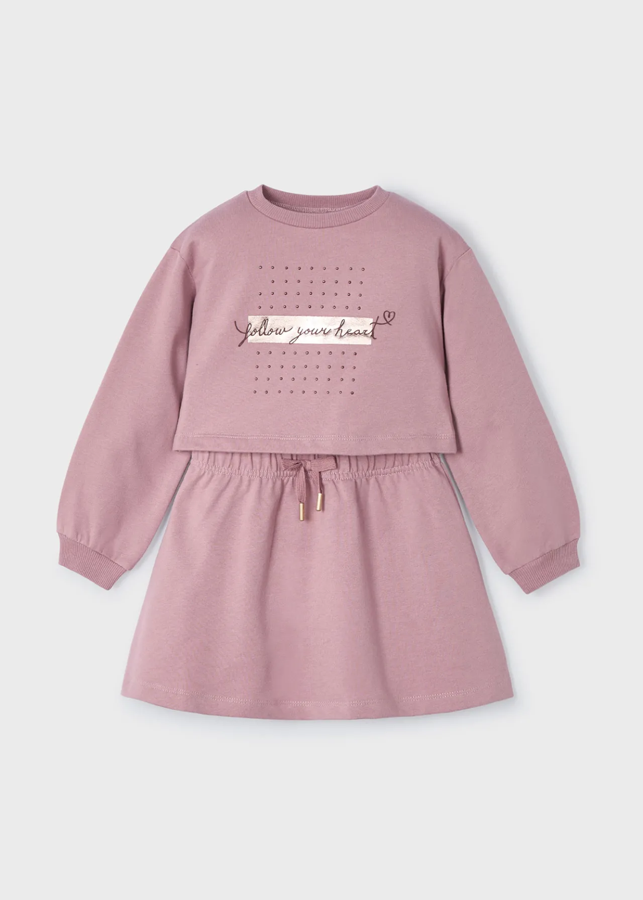 Vestito con felpa scritta bambina^Mayoral Sale