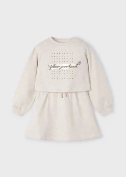 Vestito con felpa scritta bambina^Mayoral Flash Sale