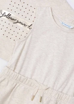 Vestito con felpa scritta bambina^Mayoral Flash Sale