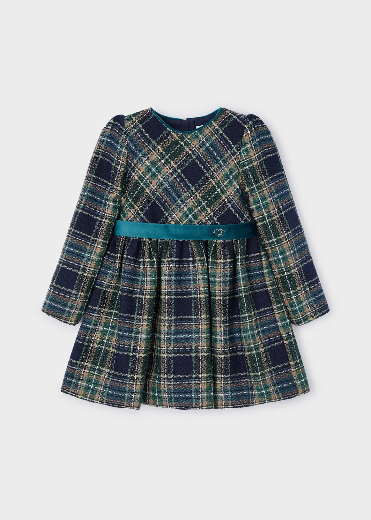 Vestito quadri cintura velluto bambina^Mayoral Outlet
