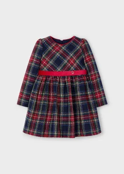 Vestito quadri cintura velluto bambina^Mayoral New