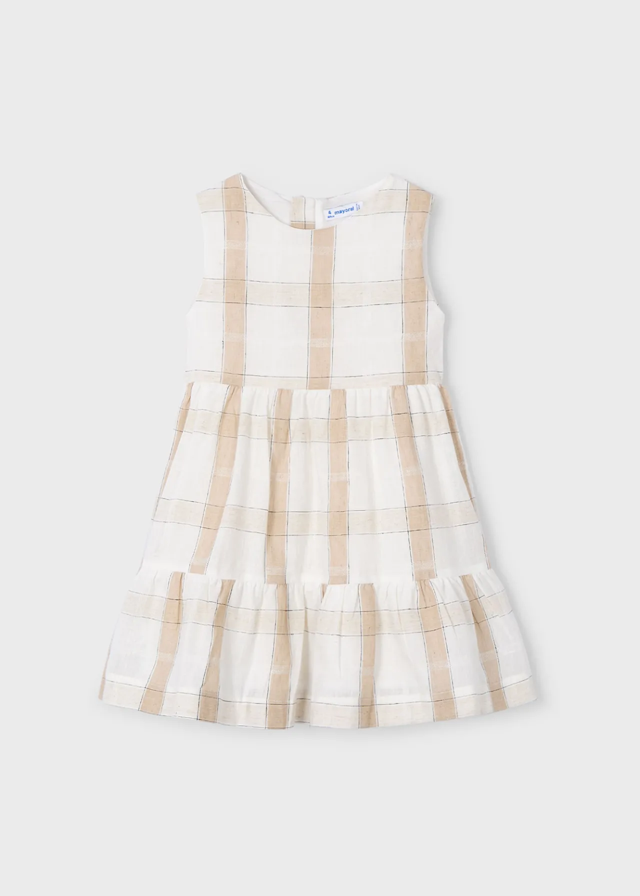 Vestito quadri lino bambina^Mayoral New