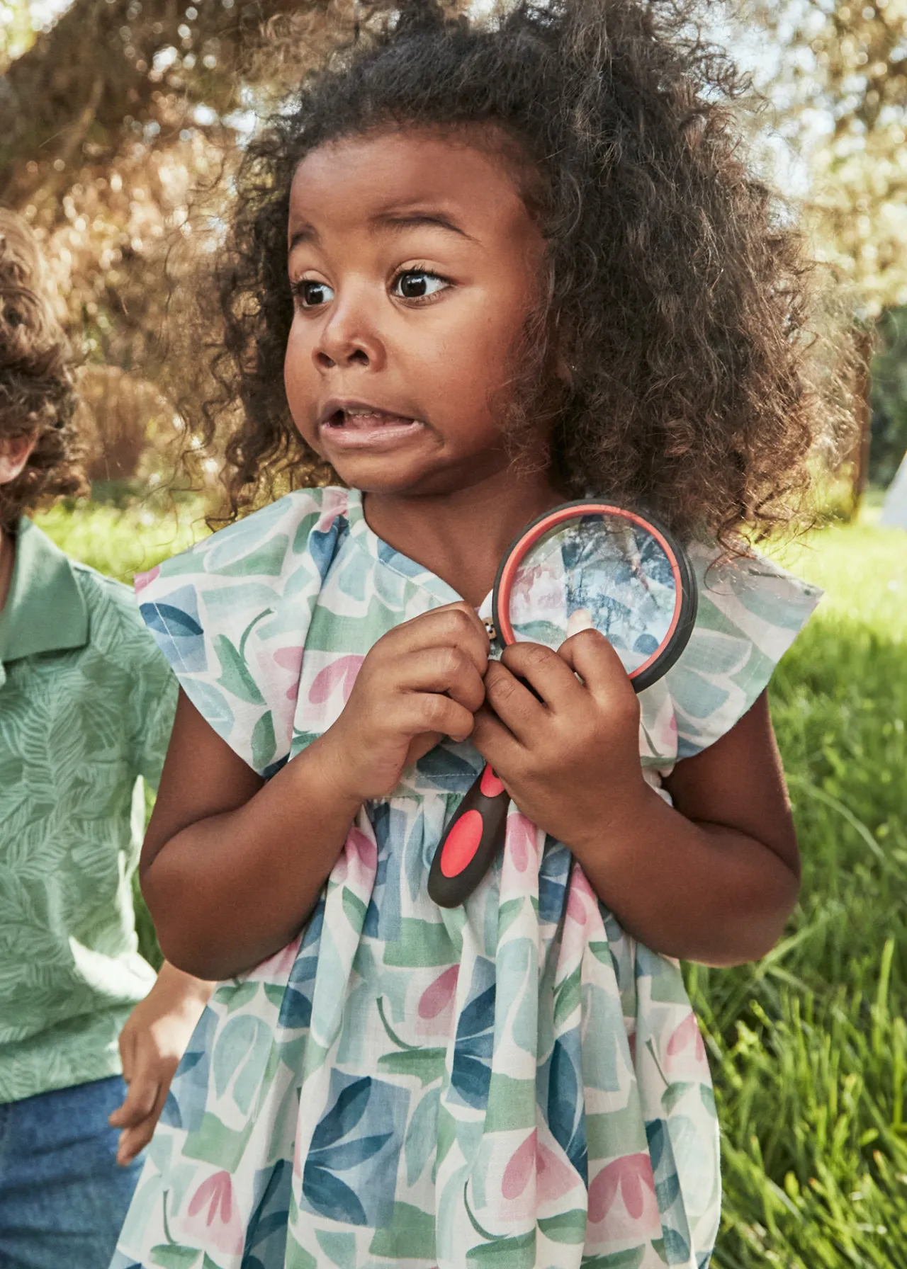 Vestito stampato fiori geometrici bambina^Mayoral New