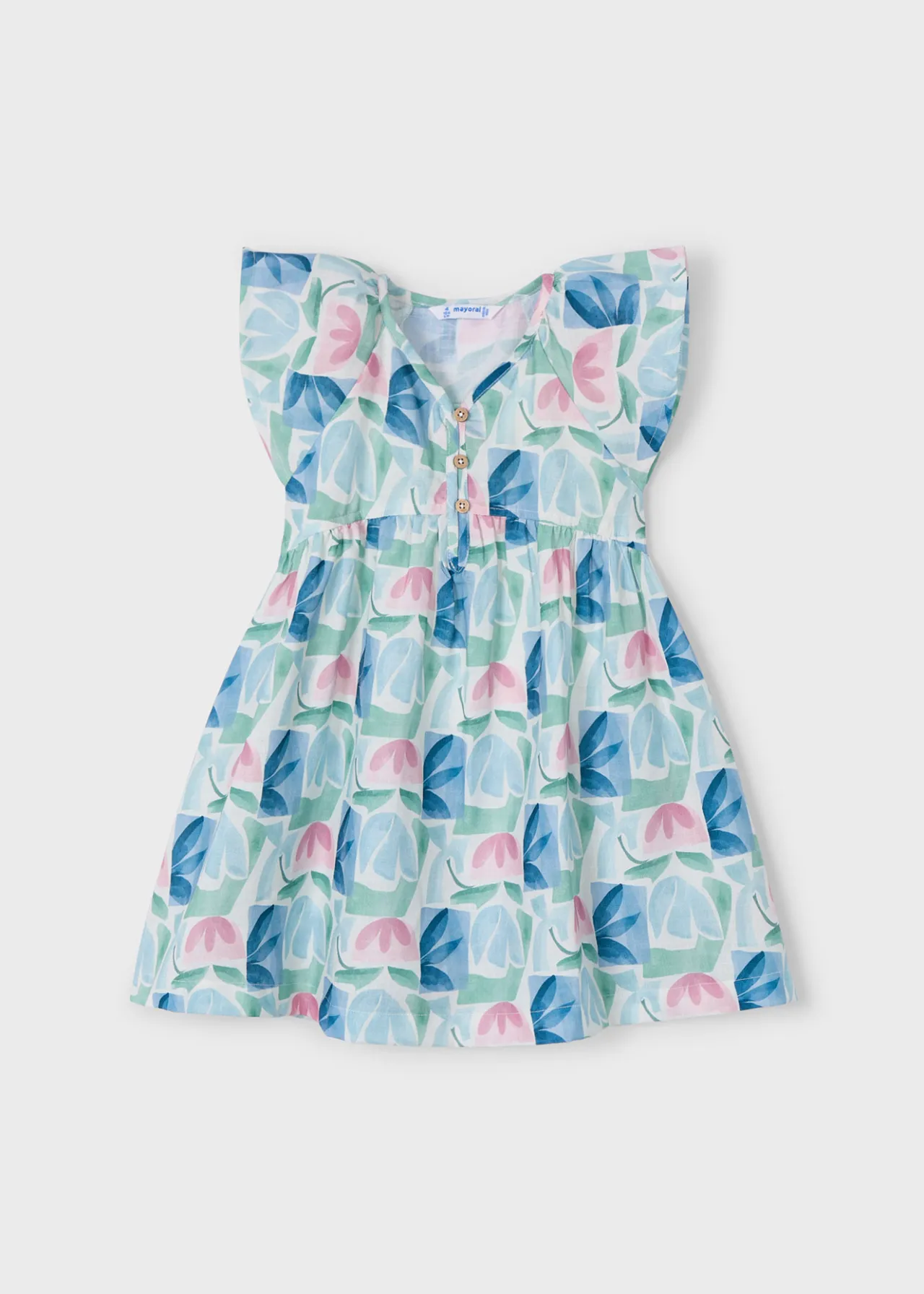 Vestito stampato fiori geometrici bambina^Mayoral New